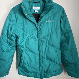 Columbia Omni-Shield Jacket, Women M, Blue - Long Sleeve Zip Lined Puffer